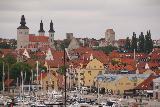 Visby_900_08012019 - Zoomed in look back at the ruins and spires of Old Visby from the Destination Gotland ferry boat deck