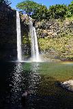 Wailua_Falls_069_11182021 - Looking down at someone wading into the edge of the Wailua River fronting the Wailua Falls