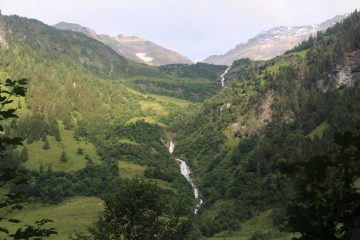 The Walcher Waterfall was an impressively tall series of cascades tumbling down a mountainside very close to the toll booths for the Grossglockner High Alpine Road at Ferleiten.  According to the...