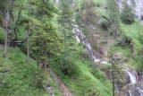 Wasserlochklamm_133_07062018 - Contextual view of the ascending trail continuing alongside the height of the upper tiers of the Schleierfall in the Wasserlochklamm