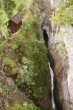 Wasserlochklamm_175_07062018 - Looking back down at the Wasserloch Shelter with a surprise waterfall spilling beneath it