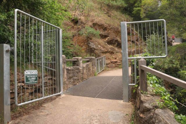 Waterfall_Gully_17_040_11102017 - Gate for the path leading up beyond the First Falls and further up the Waterfall Gully. It tended to close during fire or flooding conditions