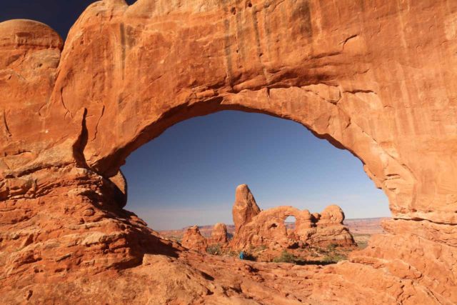 Windows_Section_17_065_04212017 - Arches National Park was very popular for good reason as there were countless natural arches that were easily accessible. Shown here was Turret Arch through the North Window in the Windows Section