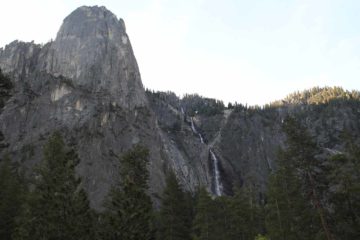 Sentinel Falls drops over 2000ft in several steps with Sentinel Rock watching over it. Only in Yosemite does a waterfall like this get a ho hum response from visitors.