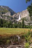 Yosemite_Valley_17_163_06162017 - Yosemite Falls partially reflected in a calm part of the Merced River in June 2017