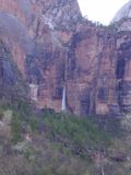 Zion_010_03152003 - We noticed in the distance that this waterfall, which dropped into the Upper Emerald Pool, as we drove along Zion Canyon Road during our March 2003 visit