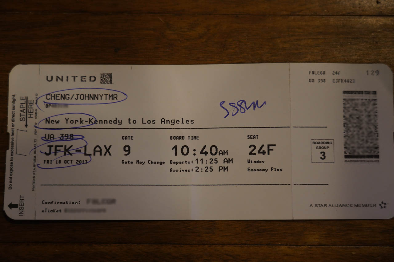 An example of a boarding pass, where it's a good idea to take a picture of it just in case you'll be needing the information on there later on