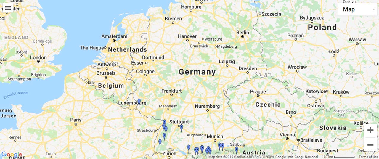 Germany Waterfalls Map