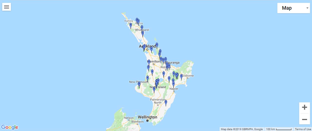 New Zealand North Island Tourist Attractions Map North Island (New Zealand) Waterfalls And How To Visit Them - World Of  Waterfalls