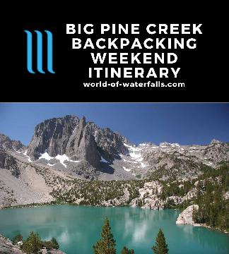 This itinerary covered a backpacking trip to Big Pine Creek and its many glacial lakes. I accompanied an organized group that included a good friend from High School as well as folks from the law firm that he worked at...