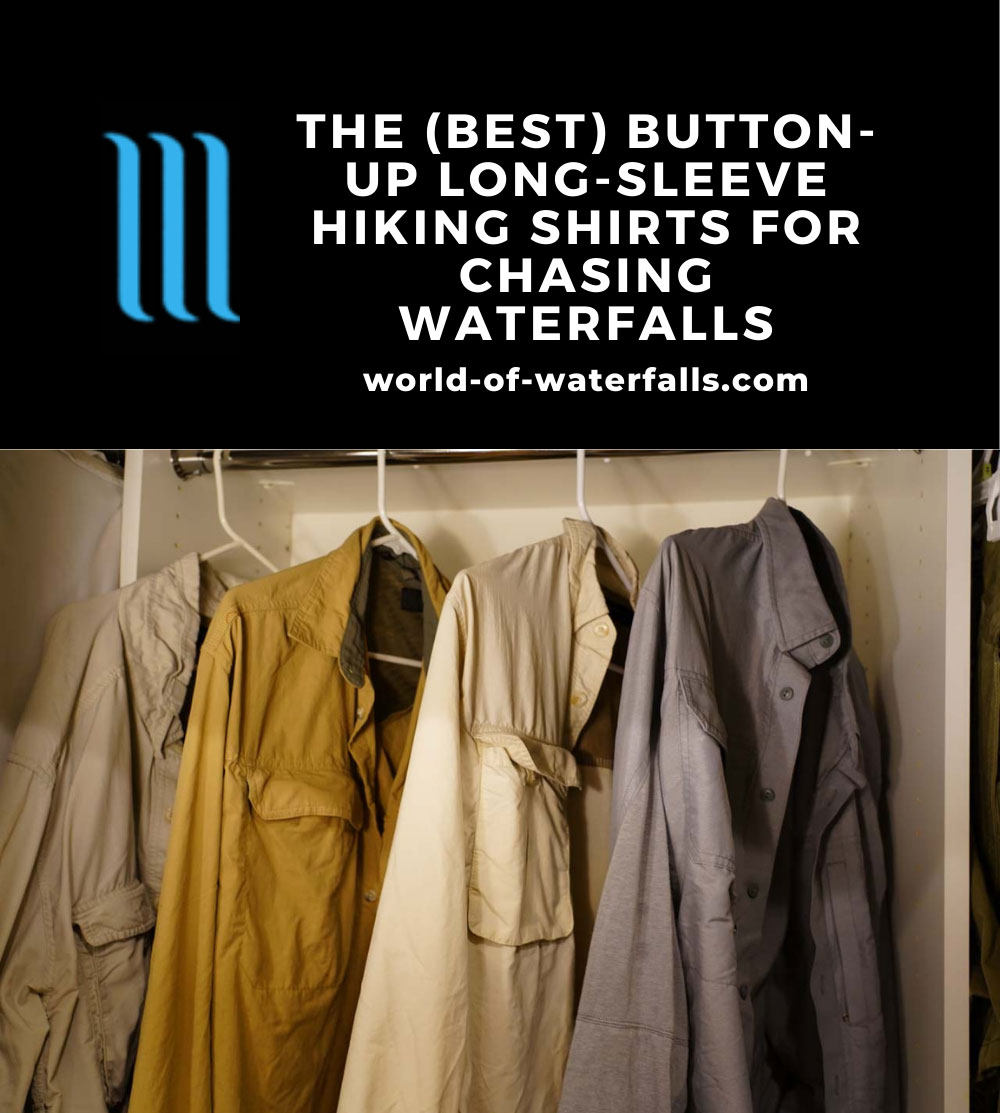 Some of the button up long-sleeve hiking shirts that I've been chasing waterfalls with over the years