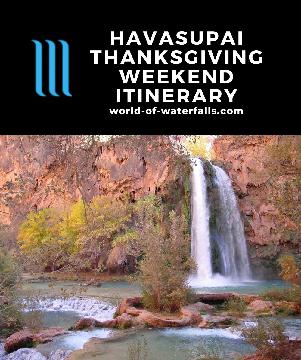 This itinerary was of a planned Thanksgiving extended weekend trip to the Havasupai Indian Reservation. The obvious goals were to experience the main waterfalls - Havasu Falls, Mooney Falls, and Navajo Falls...