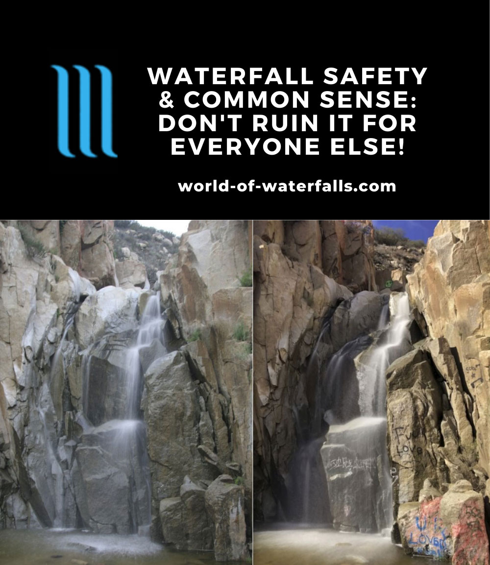 An example of how behavior at Ortega Falls over the years have gone against waterfall safety and common sense, which ruins it for everybody!