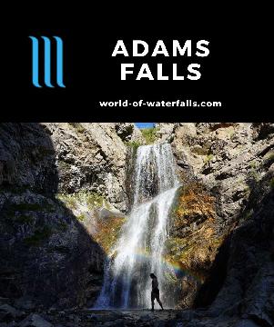 Adams Falls (or Adams Canyon Falls) is a 40ft waterfall on North Fork Holmes Creek where I had to hike 4 miles round-trip from Layton near Salt Lake City, Utah.