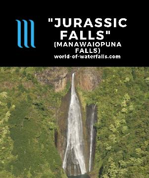 Manawaiopuna Falls is known as the Jurassic Falls as it was shown in the movie Jurassic Park, but it sits on private land so it can only be seen by heli tour.