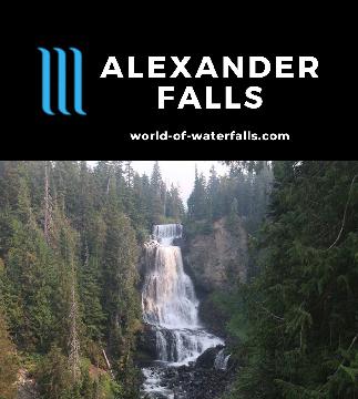 Alexander Falls is an easy 43m waterfall on Madeley Creek near the Whistler Olympic Park just west of the resort town of Whistler in British Columbia, Canada.
