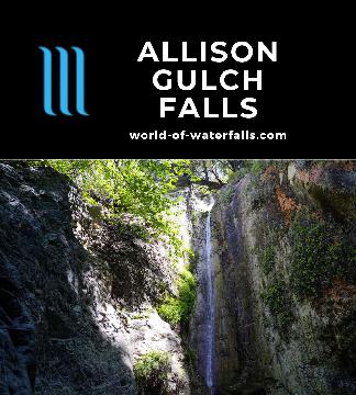 Allison Gulch Falls is a very elusive 80-100ft waterfall on a side tributary that feeds the East Fork San Gabriel River (famous for the Bridge to Nowhere).