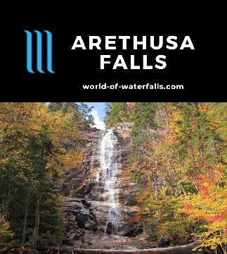 Arethusa Falls is a 160ft waterfall on the Bemis Brook in New Hampshire that also let us see it with Fall colors after a hike that included 2 bonus waterfalls.
