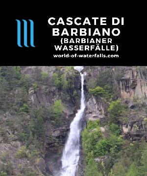 Le Cascate di Barbiano (Barbiano Waterfalls; also Barbianer Wasserfälle in German) consist of 3 main waterfalls of which the tallest is 85m in Barbiano, Italy.
