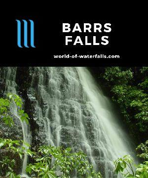 Barrs Falls is a 5-7m waterfall with many neighboring segments reached by a short walk in the Catlins Forest Park by Balclutha in the Otago Region, New Zealand.