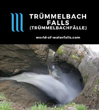 Trummelbach Falls (Trümmelbachfälle) is a series of 10 waterfalls cutting a deep slot canyon that felt like we were in a cave near Lauterbrunnen, Switzerland.
