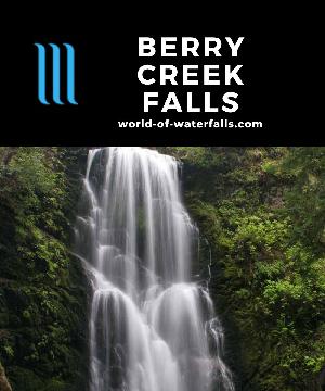 Berry Creek Falls is a 70ft waterfall on a 12-mile hike full of tall coastal redwood trees in Big Basin Redwoods State Park between San Jose and Santa Cruz.