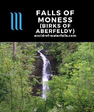 Falls of Moness is a waterfall on the Moness Burn in Scotland that we saw in a tranquil nature walk, which inspired 'The Birks of Aberfeldy' by Robert Burns.