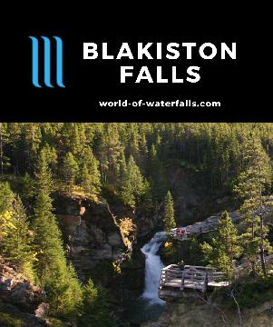 Blakiston Falls (or Blackiston Falls) is a 15-20m waterfall easily seen from overlooks accessed by a 2km return walk in Waterton Lakes National Park, Canada.