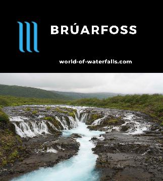 Bruarfoss (Brúarfoss) was a unique waterfall that seemingly fell onto itself in its center, and we witnessed it from a bridge that fittingly fronted it.
