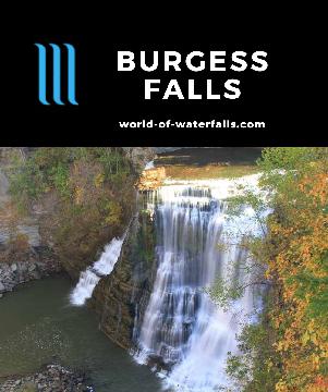 Burgess Falls is a set of waterfalls on the Falling Water River with the last one splitting and dropping 136ft in its own state park near Cookeville, Tennessee.