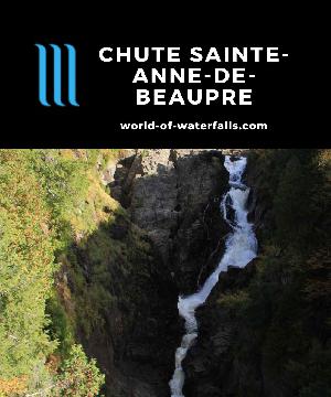 Chute Sainte-Anne-de-Beaupre (or Saint Anne Waterfall of Beaupre) is a 74m waterfall on the Sainte-Anne-du-Nord River in Canyon Sainte-Anne near Quebec City.