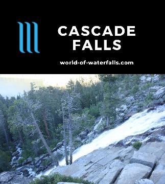 Cascade Falls is a 200ft waterfall draining towards Cascade Lake, which is detached from Lake Tahoe, reached by a 2-mile round-trip hike from Emerald Bay.