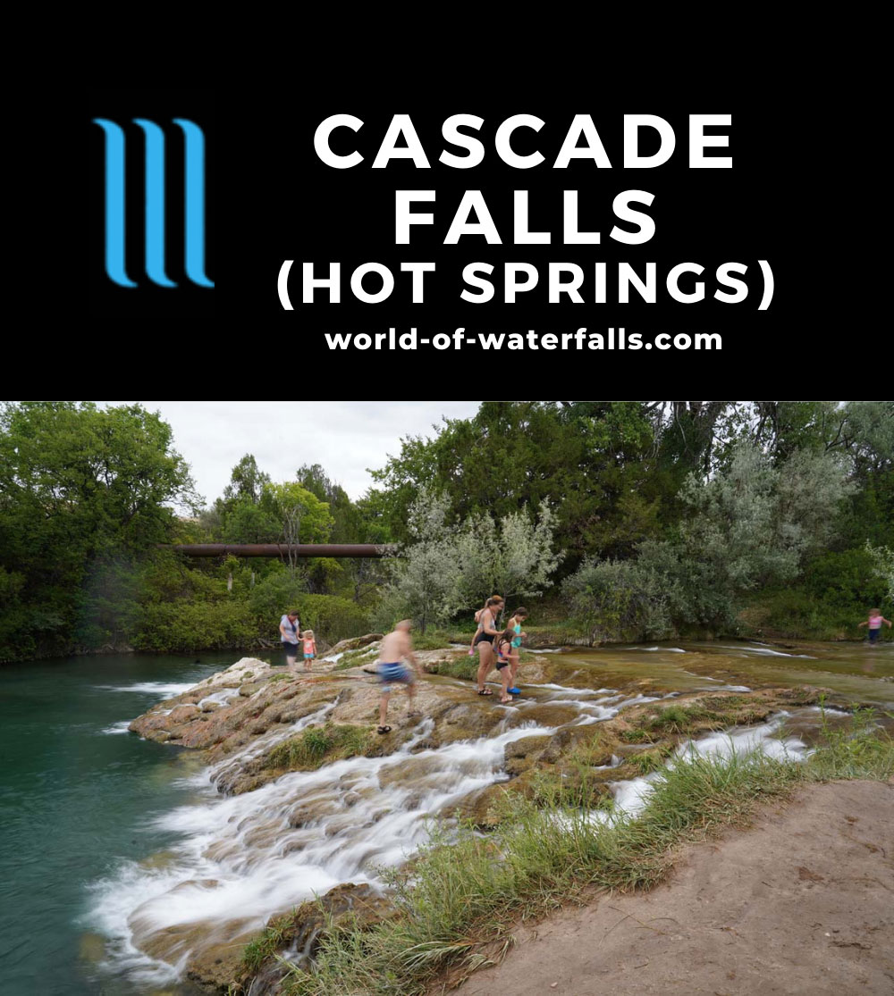 Cascade_Falls_Hot_Springs_023_07292020 - People having fun at the main drop of Cascade Falls