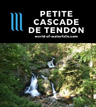 The Petite Cascade de Tendon (Little Tendon Falls) is a series of short-drop waterfalls in a forest setting in the Vosges near Epinal in France's northeast.