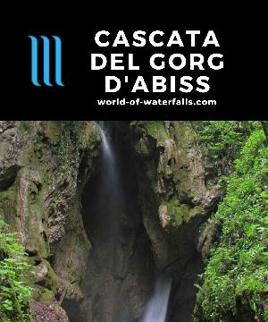 Cascata del Gorg d'Abiss is an intimate 10m waterfall that can fall onto itself in the town of Tiarno di Sotto near Lago di Ledro in Italy's Trento Province.