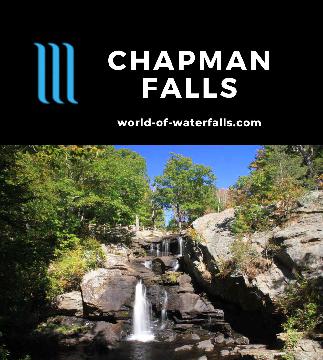 Chapman Falls is a 60ft cascade on the Eight Mile River in Connecticut's Devil's Hopyard State Park, which we experienced on a loop walk to its top and bottom.