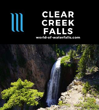 Clear Creek Falls was a scenic roadside stop near White Pass between Mt Rainier and Rimrock Lake. It was said to drop 300ft but not all of it is visible.