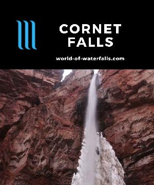Cornet Falls is an 80ft waterfall on Cornet Creek that I reached by a short but eroded 0.6-mile round-trip hike from the ski resort town of Telluride, Colorado.