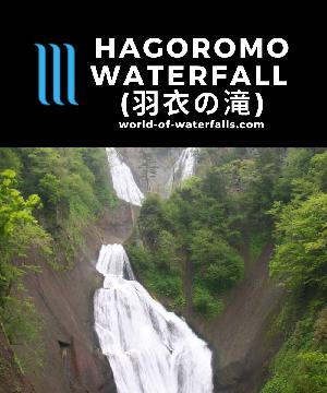 Hagoromo Waterfall (羽衣の滝] Hagoromo Falls) is a 270m multi-drop falls on the western side of Daisetsuzan National Park in the Tenninkyo Gorge in Hokkaido.