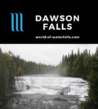 Dawson Falls is a waterfall on the Murtle River near the Mushbowl accessed on a short walk to its lookout in Wells-Gray Provincial Park near Clearwater, Canada.