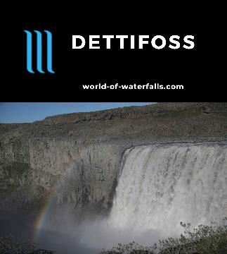 Dettifoss is a 44m tall 100m wide waterfall on the Jökulsá á Fjöllum between Selfoss and Hafragilsfoss sourced by the vast Vatnajökull Glacier in North Iceland.