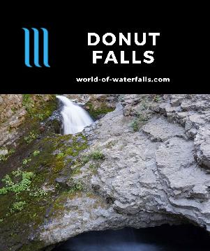Donut Falls (or Doughnut Falls) is a 100ft cascade with a donut hole on the Mill D South Fork Creek located in Big Cottonwood Canyon near Salt Lake City, Utah.