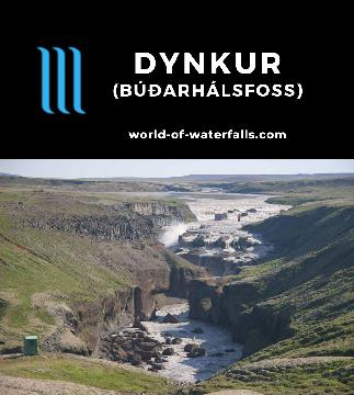 Dynkur (Búðarhálsfoss) is a wide and powerful segmented waterfall on the Þjórsá River, but accessing it required a very scary 4wd adventure in the Highlands.