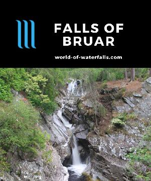 Falls of Bruar are waterfalls on the Bruar Water immortalized in a Robert Burns poem that we experienced behind the House of Bruar near Pitlochry, Scotland.