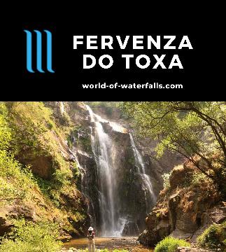 Fervenza do Toxa is a 60m waterfall on the Toxa that we reached after a 800m round-trip walk near Silleda in the Galicia Region of the northwest of Spain.