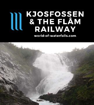 Kjosfossen is a 93m hourglass-shaped waterfall that is the main highlight of the Flam Railway (Flåmsbana) experience, which featured many other waterfalls.