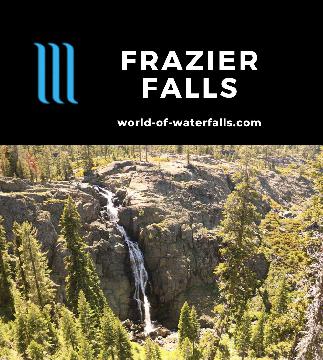 Frazier Falls (Frazier Creek Falls) is a 176ft waterfall on Frazier Creek sourced by Gold Lake reached by a 1-mile hike near Graeagle in Plumas National Forest.