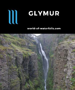 Glymur is a 196m waterfall (once the tallest waterfall in Iceland) accessible by a 4-hour hike featuring a double arch, a cave, loose rocks, and cliff exposure.