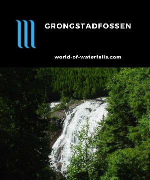 Grongstadfossen is a 75m waterfall, which is the tallest and largest waterfall experienced by an overlook in the Høylandet municipality near Grong, Norway.