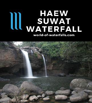 The Haew Suwat Waterfall is a 15m plunge waterfall that was probably Khao Yai's most popular as it also had lots of people swimming in its large plunge pool.